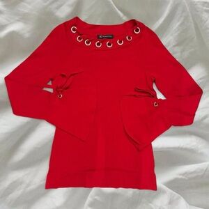 INC International Concepts Vibrant Red Knit Top